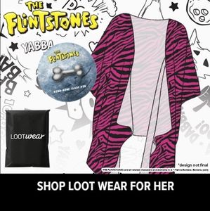 Loot Wear Flintstones Robe and Pin BRAND NEW